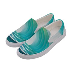 Tsunami Tidal Wave Wave Minimalist Ocean Sea Women s Canvas Slip Ons by uniart180623