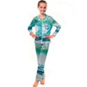 Tsunami Tidal Wave Wave Minimalist Ocean Sea Kids  Satin Long Sleeve Pajamas Set View1