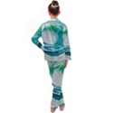 Tsunami Tidal Wave Wave Minimalist Ocean Sea Kids  Satin Long Sleeve Pajamas Set View2