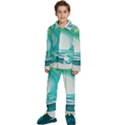 Tsunami Tidal Wave Wave Minimalist Ocean Sea Kids  Long Sleeve Velvet Pajamas Set View1