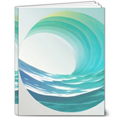 Tsunami Tidal Wave Wave Minimalist Ocean Sea 8  X 10  Hardcover Notebook by uniart180623