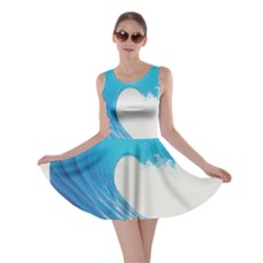 Wave Tsunami Tidal Wave Ocean Sea Water Skater Dress by uniart180623