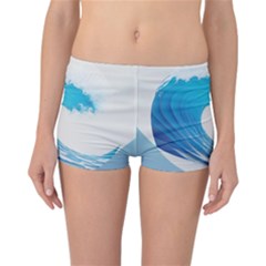 Wave Tsunami Tidal Wave Ocean Sea Water Reversible Boyleg Bikini Bottoms by uniart180623