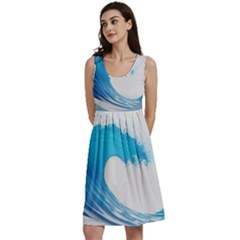 Wave Tsunami Tidal Wave Ocean Sea Water Classic Skater Dress by uniart180623