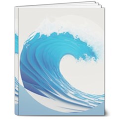 Wave Tsunami Tidal Wave Ocean Sea Water 8  X 10  Hardcover Notebook by uniart180623