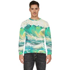 Waves Ocean Sea Tsunami Nautical Painting Men s Fleece Sweatshirt