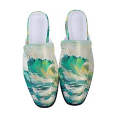 Waves Ocean Sea Tsunami Nautical Painting Women s Classic Backless Heels by uniart180623