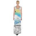 Rainbow Fun Cute Minimal Doodle Drawing Thigh Split Maxi Dress View2