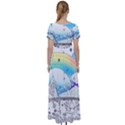 Rainbow Fun Cute Minimal Doodle Drawing High Waist Short Sleeve Maxi Dress View2