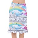 Rainbow Fun Cute Minimal Doodle Drawing Short Mermaid Skirt View1