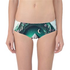 Christmas Wreath Winter Mountains Snow Stars Moon Classic Bikini Bottoms