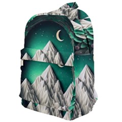 Christmas Wreath Winter Mountains Snow Stars Moon Classic Backpack