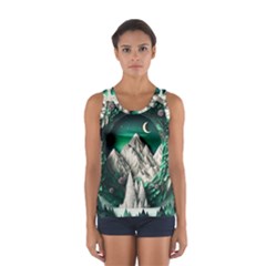 Christmas Wreath Winter Mountains Snow Stars Moon Sport Tank Top 