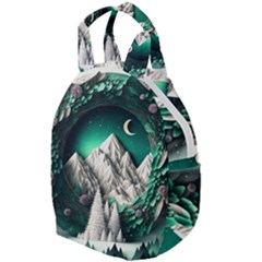 Christmas Wreath Winter Mountains Snow Stars Moon Travel Backpack