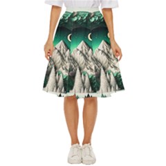 Christmas Wreath Winter Mountains Snow Stars Moon Classic Short Skirt