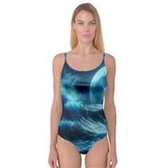 Moonlight High Tide Storm Tsunami Waves Ocean Sea Camisole Leotard  by uniart180623