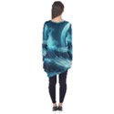 Moonlight High Tide Storm Tsunami Waves Ocean Sea Long Sleeve Tunic  View2