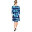 Moonlight High Tide Storm Tsunami Waves Ocean Sea Quarter Sleeve Front Wrap Dress View2