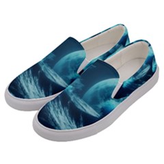 Moonlight High Tide Storm Tsunami Waves Ocean Sea Men s Canvas Slip Ons by uniart180623