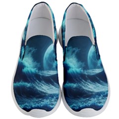 Moonlight High Tide Storm Tsunami Waves Ocean Sea Men s Lightweight Slip Ons by uniart180623