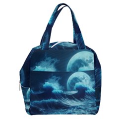 Moonlight High Tide Storm Tsunami Waves Ocean Sea Boxy Hand Bag by uniart180623