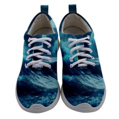 Moonlight High Tide Storm Tsunami Waves Ocean Sea Women Athletic Shoes by uniart180623