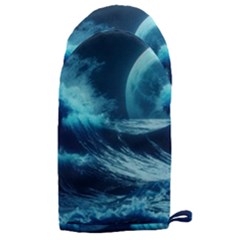 Moonlight High Tide Storm Tsunami Waves Ocean Sea Microwave Oven Glove by uniart180623