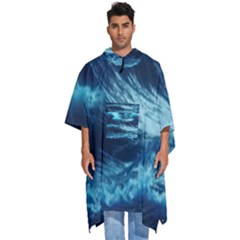 Moonlight High Tide Storm Tsunami Waves Ocean Sea Men s Hooded Rain Ponchos by uniart180623