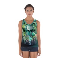 Waterfall Jungle Nature Paper Craft Trees Tropical Sport Tank Top  by uniart180623