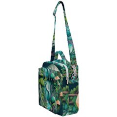 Waterfall Jungle Nature Paper Craft Trees Tropical Crossbody Day Bag by uniart180623