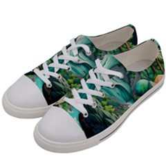 Waterfall Jungle Nature Paper Craft Trees Tropical Men s Low Top Canvas Sneakers by uniart180623