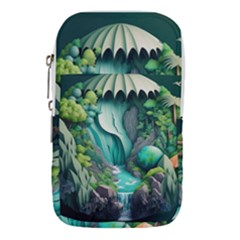 Waterfall Jungle Nature Paper Craft Trees Tropical Waist Pouch (large) by uniart180623