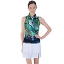 Waterfall Jungle Nature Paper Craft Trees Tropical Women s Sleeveless Polo T-Shirt View1