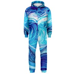 Tsunami Waves Ocean Sea Nautical Nature Water Hooded Jumpsuit (men)