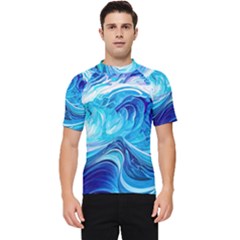 Tsunami Waves Ocean Sea Nautical Nature Water Men s Short Sleeve Rash Guard by uniart180623