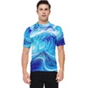 Tsunami Waves Ocean Sea Nautical Nature Water Men s Short Sleeve Rash Guard View1