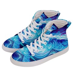 Tsunami Waves Ocean Sea Nautical Nature Water Men s Hi-top Skate Sneakers by uniart180623