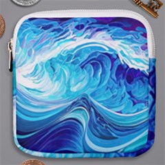 Tsunami Waves Ocean Sea Nautical Nature Water Mini Square Pouch by uniart180623