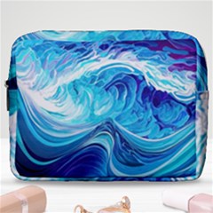 Tsunami Waves Ocean Sea Nautical Nature Water Make Up Pouch (large) by uniart180623