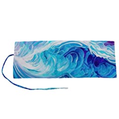 Tsunami Waves Ocean Sea Nautical Nature Water Roll Up Canvas Pencil Holder (s) by uniart180623