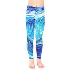 Tsunami Waves Ocean Sea Nautical Nature Water Kids  Classic Winter Leggings