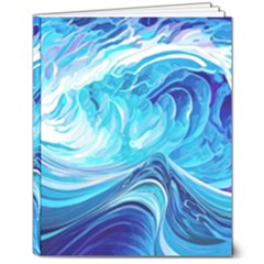 Tsunami Waves Ocean Sea Nautical Nature Water 8  X 10  Hardcover Notebook by uniart180623