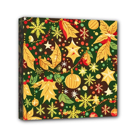 Christmas Pattern Mini Canvas 6  X 6  (stretched)