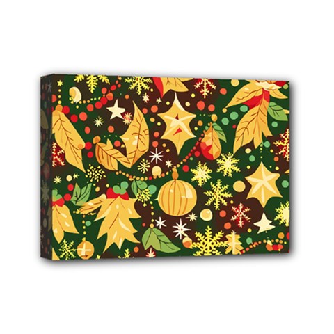 Christmas Pattern Mini Canvas 7  X 5  (stretched)