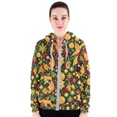 Christmas Pattern Women s Zipper Hoodie