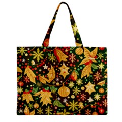 Christmas Pattern Zipper Mini Tote Bag