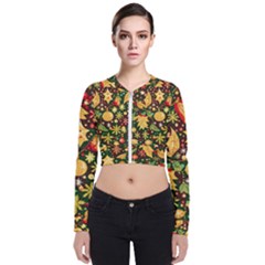 Christmas Pattern Long Sleeve Zip Up Bomber Jacket