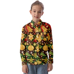 Christmas Pattern Kids  Long Sleeve Shirt