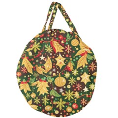 Christmas Pattern Giant Round Zipper Tote