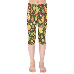 Christmas Pattern Kids  Capri Leggings 